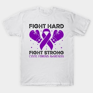 Fight Hard Fight Strong Cystic Fibrosis Awareness T-Shirt